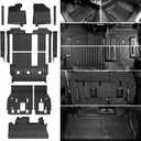 JOULARISE Floor Mats Set for 2021-2025 2026 Toyota Sienna (Only for 8 Seats), All Weather TPE Backrest Mat Trunk Lower Well Mat Cargo Liner Door Sill Guards Accessories (8 Seats Full Mats Set)