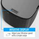 Habitat Large Room Air Purifier and Sanitizer with HEPA Activated Carbon Filtration System, Cleans up 3600ft, with Auto Filter Replacement Reminder, USB Charging Port, 5-Speed Fan, Black
