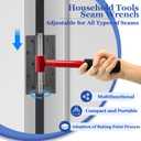 4 in 1 Door Hinge Adjustment Tool, Stainless Steel Hinge Gap Adjustment Wrench Set, Red Multi-Size Durable Hinge Gap Adjusting Wrench, Universal Door Gap Adjustment Tool for Residential & Commercial