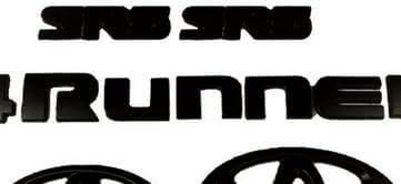 Set of 5 Blackout Front Grille+ Rear Trunk Emblem Badges 4-Runner Overlay 2010-2024