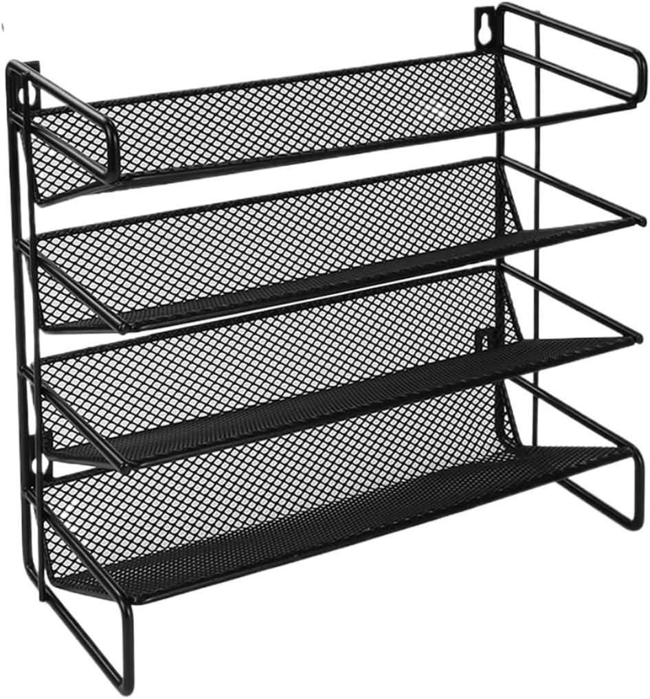 Spice Rack Spice Organizer 4 Tier Kitchen Spice Rack Organizer for Countertop Desk Organizer Shelf Spice Rack Organizer for Cabine Spice Shelf Spice Rack Organizer, Black