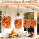 Artificial Hanging Flowers for Outdoor Fall Decoration, 6Pcs Faux Silk Daisy UV Resistant Look Real for Outside Home Indoor Planter Porch Window Yard Mums Autumn Decor (Yellow Sunset Orange)