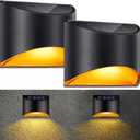 LeiDrail LED Solar Step Lights - Waterproof Outdoor Stair Lights, Decor for Yard, Patio, Garden, Walkways, Front Door, Pathway, Driveway, Porch - 2 Pack (2 Pack, Black)