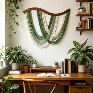 Large Macrame Wall Hanging, Boho Tapestry Woven Decor, 31.5” x 23.5", 43"L x 32"W