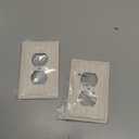 2-Pack Classic Beadboard Duplex Outlet Cover Plate, Decorative Light Almond Switch Plates and Outlet Covers, Natural Bamboo Fiber Wall Plates for Electrical Outlets, 1 Gang Receptacle Cover