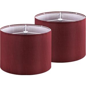 GOSO 13" Burgundy Red Lamp Shades Faux Silk, Set of 2 Medium Victorian Lamp Shades for Table Lamps Floor Lamps,13 13 10 IN (Spider) Lampshades Replace,Night Stand Light for Bedroom Required Assembly