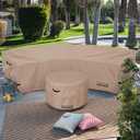 ULTCOVER Patio Curved Sofa Cover Waterproof for 4-6 Seater Outdoor Sectional Furniture Couch 158"(Back Arc Length) x 104"(Front Arc Length)