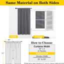 Grey Blackout Curtains for Bedroom Living Room 72 Inches Long 2 Panels Set, Soft Solid Thermal Room Darkening French Door Curtain, Modern Rod Pocket Design, Grey, 40" Wx72 L