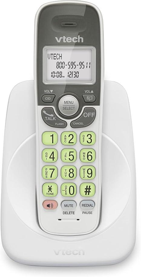 VTech Cordless Phone with DECT 6.0, FullDuplex Speakerphone, Lighted Display, Backlit Keypad, Caller ID/Call Waiting, Volume Control, Hearing Aid Compatible, Wall Mount | VG131 (White)