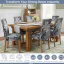 Chair Covers for Dining Chairs Set of 4, Stretchy Soft Parson Chair Covers Removable Washable Kitchen Dining Room Chair Slipcovers with Elastic for Universal Fit (Gray ginkgophyta)