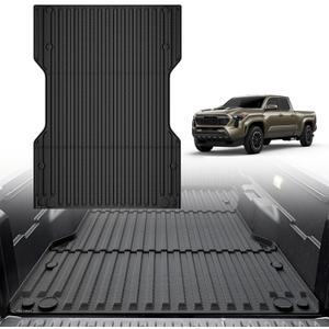 TripleAliners Truck Bed Mat Compatible with 2024 2025 2026 Toyota Tacoma Accessories 6FT Vehicle Perfectly Flush All Weather Protection TPE Heavy Duty Pickup Car Bed Cargo Mat