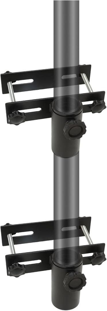 C-Hopetree Heavy Duty Metal Patio Umbrella Holder Clamp, Outdoor Adjustable Parasol Base Stand Bracket for Deck Railing Mount, 2PCS
