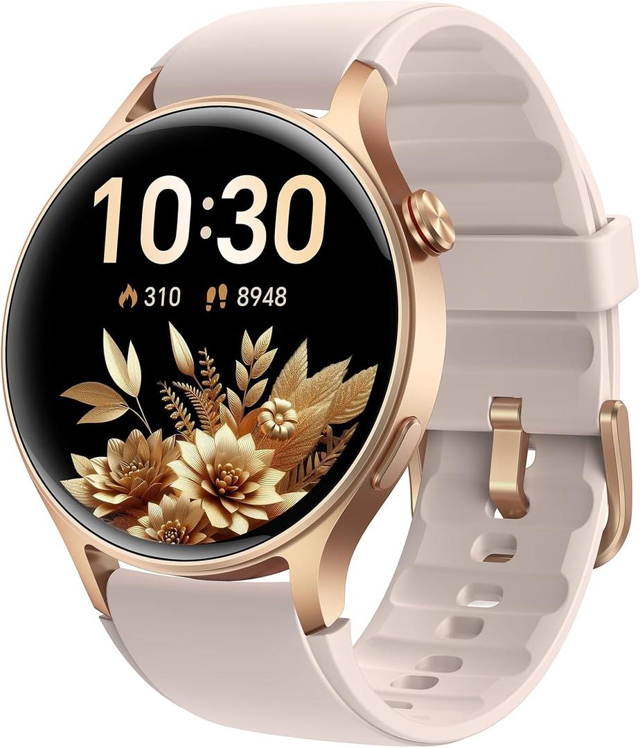 aeac Smart Watch for Women, AMOLED Ultra-Clear Screen Activity Trackers with Heart Rate/Sleep/SpO2 Monitor, Smartwatch for iPhone/Samsung/Android, 110+ Sport Modes Waterproof Fitness Reloj Inteligente (Rose Gold)