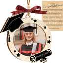 Graduation Ornaments Class of 2026, Wooden Graduation Keepsake for College or High School Celebration, Class of 2025 Ornament Gifts Decoration (Photo Frame)
