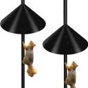 Wider Squirrel Baffle for Bird Feeder Pole, Raccoons Rodents Guard Stopper for Outside Shepherd Hooks, Easy Assembly Baffle for Bird Feeding Pole (19Inch 2 Pack Glossy Black)
