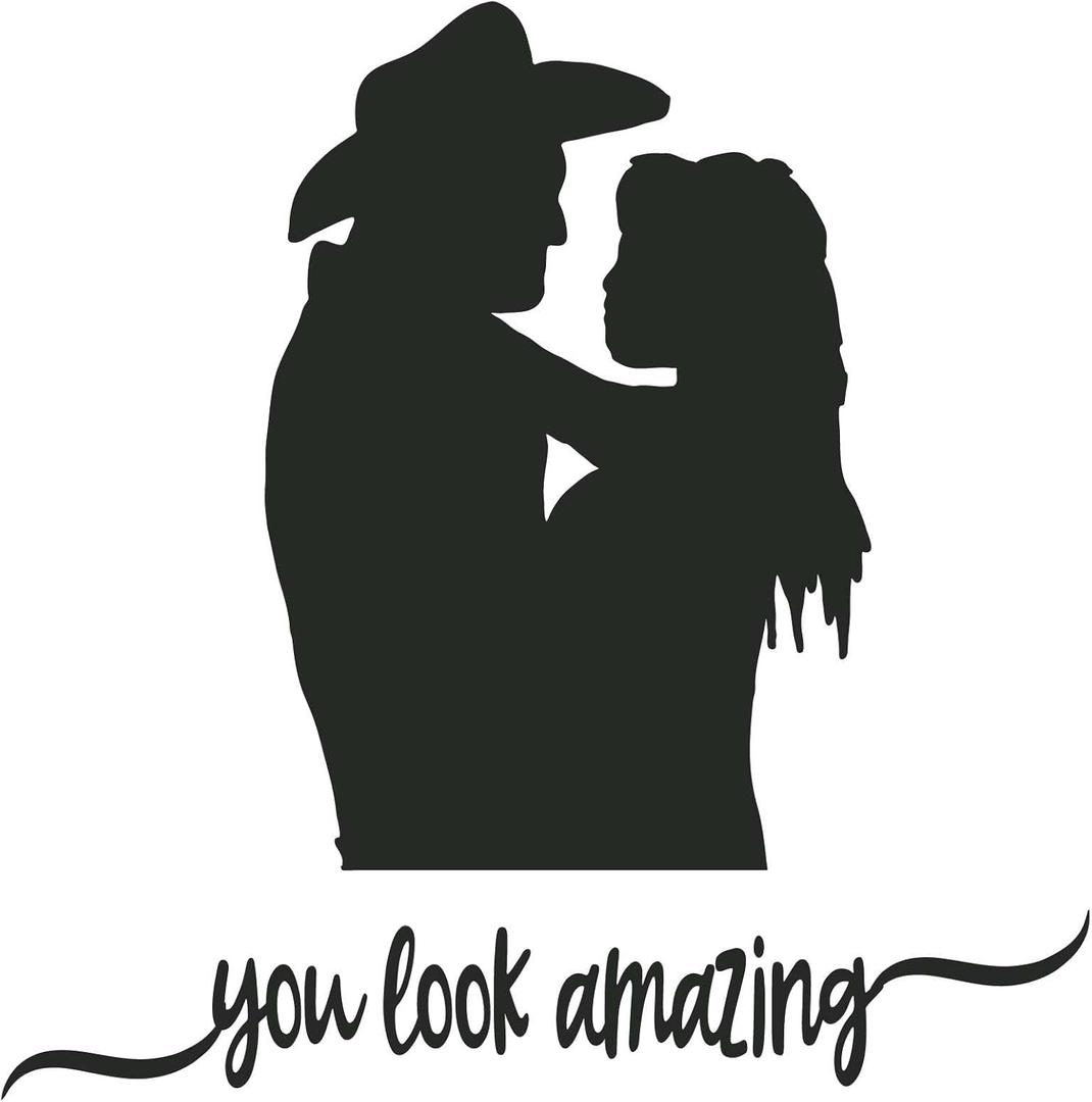 You Look Amazing Cowboy Cowgirl Love Kisses Hugs Roping Horse Chaps Rodeo Horse Pony Bull Steer Stallion Roper Holiday Gift Decorating Ideas Bedroom Wall Decal Sticker - Size: 30 in X 30 in