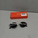 livho 2025 Trendy Oval Sunglasses - Stylish Polarized Shades for Everyday - Retro Metal Frames (Grey/Silver)