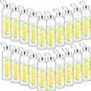 Zubebe Reusable Clear Water Bottles Bulk with Stainless Steel Leak Proof Lids Sports Bottles with Nylon Camying Strap for Party Gift Water Milk Smoothie Juice Beverage (14 oz)