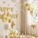 Wedding Arch, Metal Arch Backdrop Stand, Balloon Arch Stand Wedding Frame for Ceremony Decoration (White, 7.2FT, 6.6FT, 6FT Arch Backdrop)