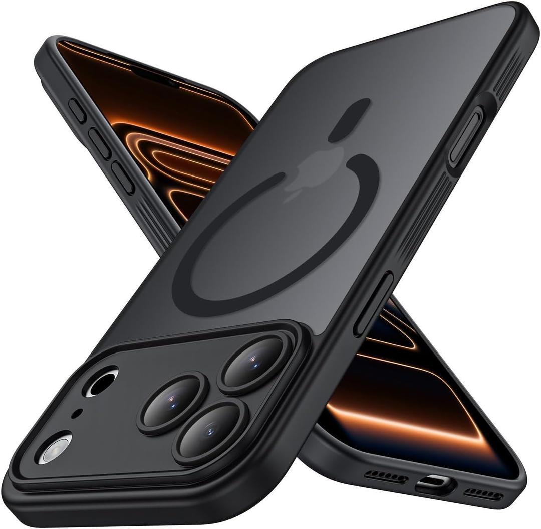 Symcele Designed for iPhone 17 Pro Max Case, Compatible with MagSafe, [Camera Protection] [15FT Military Drop Protection] Shockproof Translucent Matte Anti-Slip Phone Case, 6.9", Black
