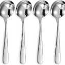 KEAWELL Premium 7" Louise Soup Spoons, 18/10 Stainless Steel, Dishwasher Safe (4)