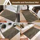 COSY HOMEER Front Door Mat Low Profile Non-Slip Doormat for Entryway, Absorbent Dirt Trapper Washable Entrance Mat, Sturdy Polyester Doormats (48"x32", Brown)
