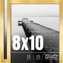 LaVie Home 8x10 Picture Frame 2 pack, Display Pictures 8 x 10 Frame, 8x10 Gold Photo Frame with HD Plexiglass, Display Frame for Vertical or Horizontal, Classic Collection