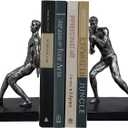 Abstract Sculpture Book Ends Decorative Bookends for Shelves, Modern Figure Bookends for Bookshelf Decor, Decorative Book Stoppers for Home Office Library