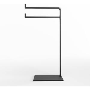 Hand Towel Holder for Bathroom Countertop - 17 Inch Tall Black Free-Standing Hand Towel Stand for Bathroom Counter - Non-Slip Base for Sink Top - Holds Two Full Size Handtowels, Fingertip, Washcloth