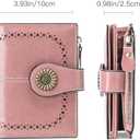 SENDEFN Small Womens Wallet Leather Bifold Card Holder RFID Blocking with Zipper Coin Pocket