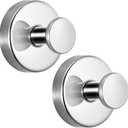 Suction Cup Hooks for Shower No-Drill Bathroom Hooks for Towels, Robes, Loofah Mountable on Bathroom Walls, Kitchen, Glass, Mirrors, Tile and Smooth,Non-Porous Surfaces (2, Chrome Polished)