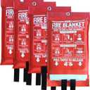 Fire Blanket for Home and Kitchen,40" x 40",4 Pack,Emergency Fire Blanket