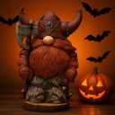 Halloween Decor Viking Norse Gnome Viking Warrior Minotaur Statue Resin Figurines, Indoor Outdoor Decor, Home Office Tabletop Ornaments Christmas New Year Gift, Dad's and Men's Gift