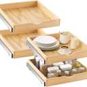 Sintuff 4 Set Wooden Pull out Tray Cabinet Organizer Soft Close Roll out Shelves for Kitchen Cabinets Fully Assembled Slide Pantry Shelves(21'' X 21'')