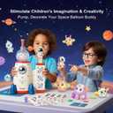 219pcs Space Magic DIY Balloon Kit with Pump, Sticky Balloon Maker Craft, Includes Bouncy Balloons, Stickers & Accessories, DIY Creative Activity Gift for Girls Boys Ages 3+