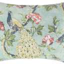Greenland Home Pavona Enchanted Garden Quilted Pillow Sham, Standard 20x26-inch (Jade)