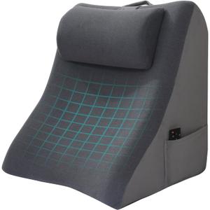 Vekkia 21 Extra-Wide Back Pillow with Adjustable Headrest  2 in 1 Ergonomic Dual-Layer Wedge Backrest for Sitting or Reclining  Adults on Bed, Sofa & Floor, for Reading, TV & Gaming, Soft Cover (Gray)