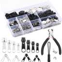Pieces Zipper Replacement Repair Kit with Pliers Silver