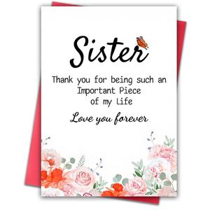 Sister Gifts from Sister Birthday Card,5 * 7 in Thick Card With Envelope Funny Birthday Anniversary Card for Women Sisters