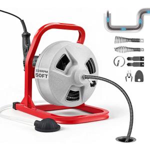VEVOR Drain Cleaner Machine 50 FT x 5/16 Inch Manual Feed Sewer Snake Auger
