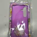 for Galaxy S23 Plus Case,3 in 1 Oil Painting Flower Pattern Heavy Duty Shockproof Protection Silicone Rubber Bumper+Hard Plastic Protective Cover for Samsung S23 Plus 6.6",Purple/Pink