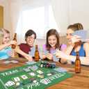 Gamie Texas Holdem Poker Game Set - Includes Holdem Mat, 2 Card Decks, Chips, Chip Holder and Tin Storage Box - Fun Game Night Supplies - Cool Casino Gift for Kids & Adults