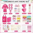 6 Set Sleepovers Teepee Tents Spa Party Robes Supplies Bulk with Inflatable Airbed and Light String, Party Supplies for Birthday Movie Spa Favors Gift Indoor Outdoor (Complete,5 Pink 1 Rose Red)