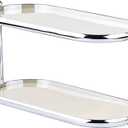 2-Tier Perfume Organizer, Acrylic & Stainless Steel, Vanity Storage for Makeup, Skincare, Fragrance Bottles, 12.6X5.3X6.7 in