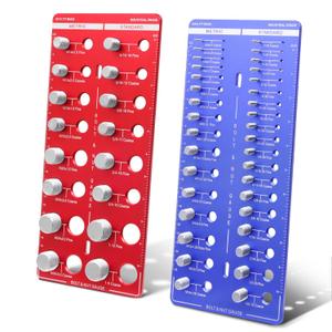 51 Nut and Bolt Thread Checker, Thread Checker, Accurate Size Thread Checker, Bolt and Nut Identifier Gauge 24 Standard & 27 Metric, 2-in-1 Bolt Size and Thread Gauge with Inch and Centimeter Ruler