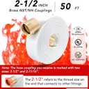 ZYfire Fire Hose 2-1/2"ID x 50FT, NST/NH Coupling, Single Jacket TPU Lined
Professionally Certified for Firefighting, 750 PSI Burst Pressure, Works Year-Round, Abrasion, Flex & Chemical Resistant
