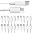Smays USB C to USB C Cable 20-Pack Bulk, 3ft Type C Charging and Data Cord Multipack White