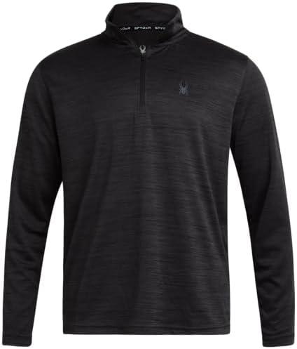 Spyder Mens Quarter Zip Pullover - Quick Dry Athletic Mens Long Sleeve Workout Shirts Lightweight Gym Golf Pullovers, Large