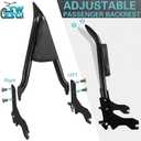 Detachable Quick Release 26 Passenger Backrest with Docking Sissy Bar Fit for Harley Softail Models Lowrider s ST FXLR FXRST FXLRS FXLRST Sport Glide FLSB Dyna Black 2018-2025 (BLACK)