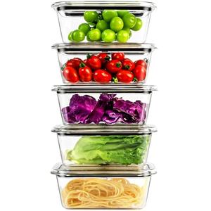 5 PCS Food Storage Containers with lids, 32 OZ Crysta-Clear Kitchen Food Containers for Pantry & Kitchen Storage and Organization, Airtight BPA-Free Microwave Dishwasher Safe Meal Prep Containers, Set of 2